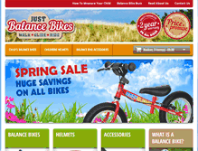 Tablet Screenshot of justbalancebikes.com